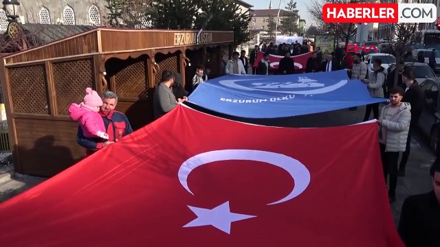 Erzurum Ülkü Ocakları, Irak'ta şehit olan askerler için yürüyüş düzenledi