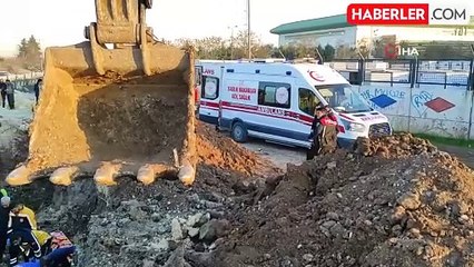 Kanal çalışması sırasında işçi göçük altında kaldı