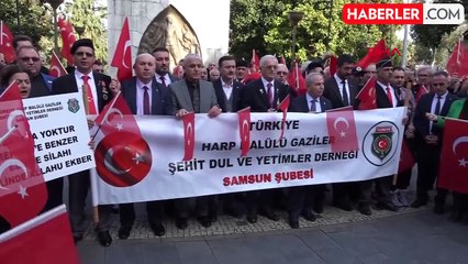 SAMSUN'DA 'ŞEHİTLER İÇİN SAYGI YÜRÜYÜŞÜ' DÜZENLENDİ