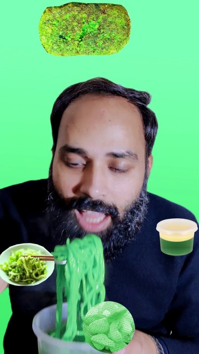 Random Green Food Mukbang  #shorts #asmrfood #asmreating
