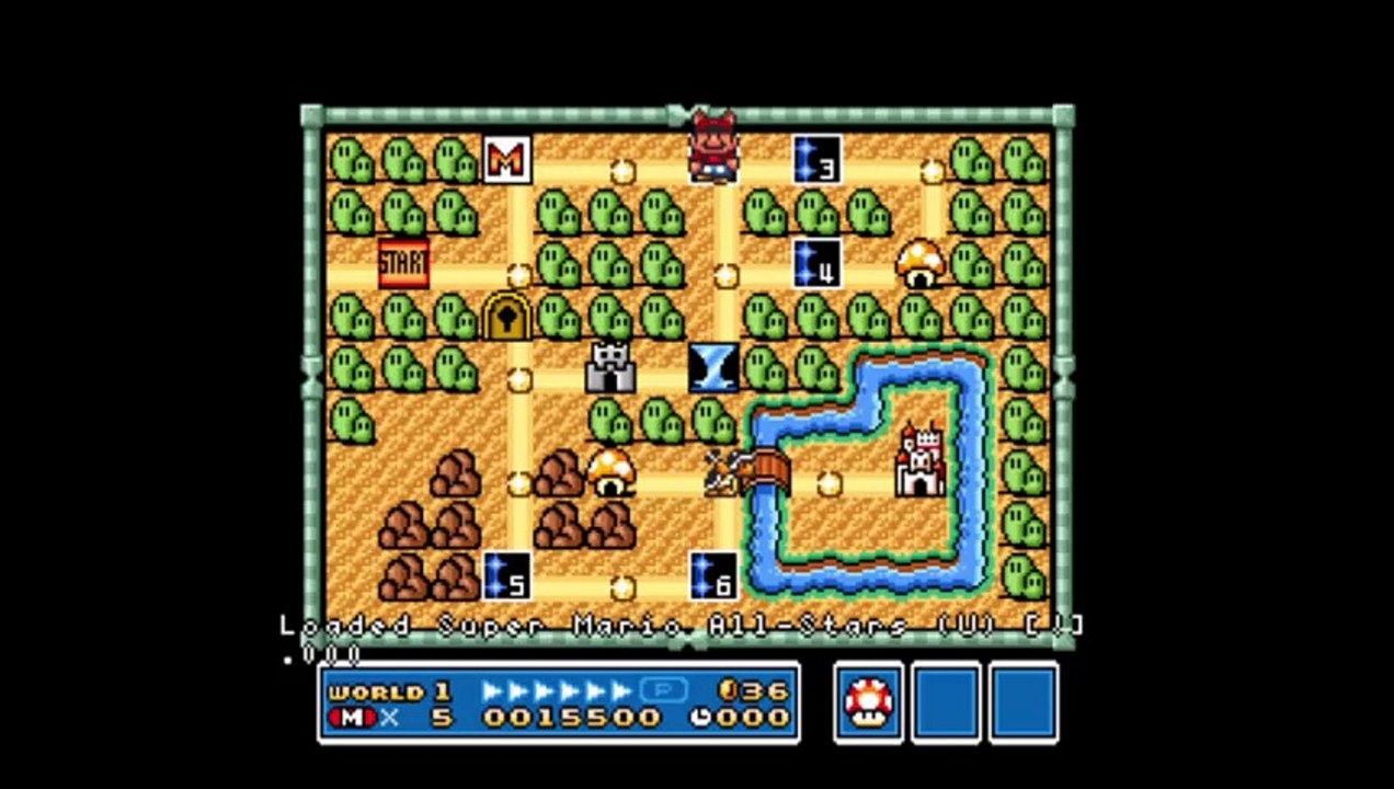 Super Mario Bros 3 Mundo 1 Nível 2 all Stars snes nintendo