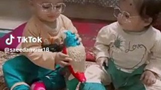 Two babies funny video