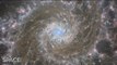 Phantom Galaxy Seen Through James Webb and Hubble Telescope