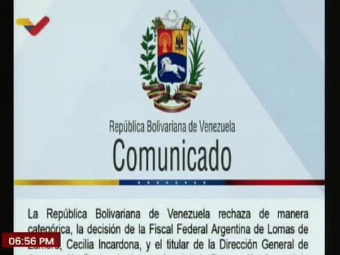Comunicado| Venezuela rechaza decisión en torno al secuestro de la aeronave de EMTRASUR en Argentina