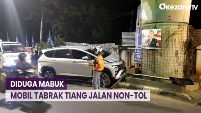 Diduga Mabuk, Sebuah Mobil Tabrak Tiang Jalan Layang Non-Tol Antasari Jakarta Selatan