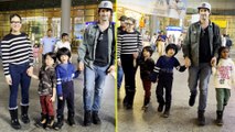 मुंबई एअरपोर्ट पर Sunny Leone पति डेनियल व बच्चों के साथ आई नजर