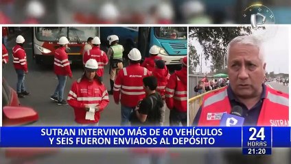 Sutran intervino más de 60 vehículos y seis fueron enviados al depósito
