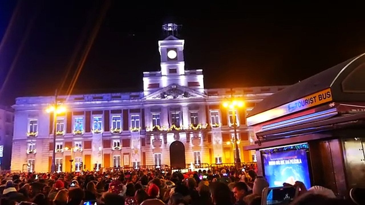 New Year_s Eve from Puerta del Sol_ Madrid_ Spain. Happy New Year 2024