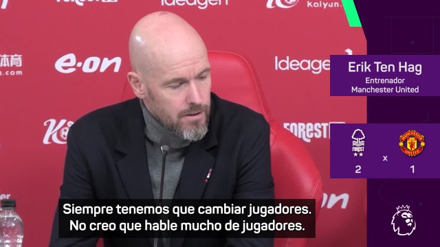 Ten Hag en rueda de prensa tras la derrota del Manchester United ante el Nottingham