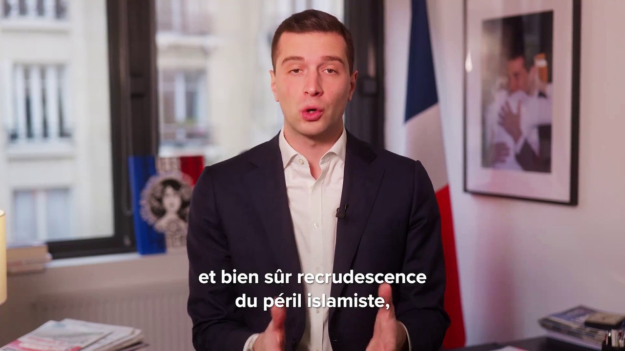 Le nouvel homme politique chouchou du classement du "JDD", Jordan Bardella, présente ses voeux en vidéo : "Emmanuel Macron avait annoncé aux Français la fin de l’insouciance. Nous voulons leur proposer d’entrer dans le temps de l’espérance"