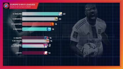 Europe's Big 5 Leagues - Who scored the most goals in 2023?