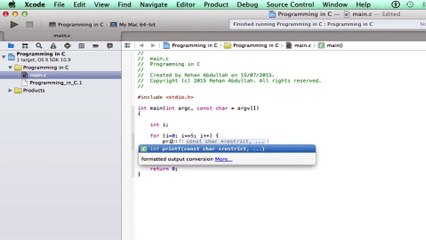 PROGRAMMING IN C / Xcode || Tutorial 5 - The For Loop