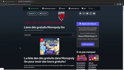 Obtiens des Liens Dés Gratuits pour Monopoly Go grâce à Alucare.fr !