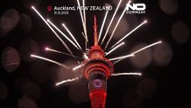 آغاز سال ۲۰۲۴ در نیوزیلند؛ تصاویری از آتش‌بازی ویژه سال نو بر فراز برج اوکلند
