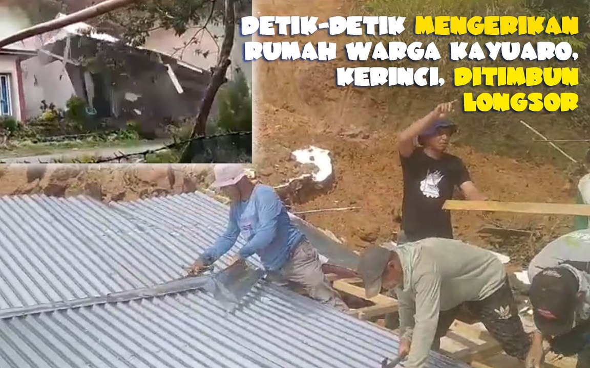 Detik-Detik MENGERIKAN Rumah Warga Kerinci Ditimbun Longsor. Warga Menyaksikan Beteriak Histeris
