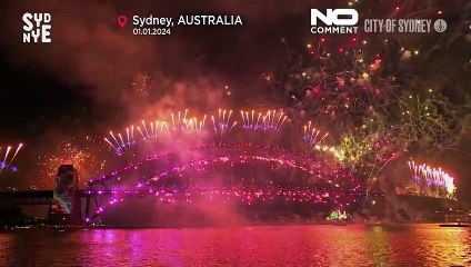 Traditionelle Feuerwerksshow in Sydney zu Neujahr 2024