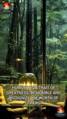 Humility is one of the characteristics of greatness