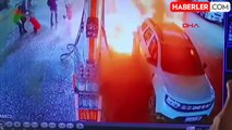 Diyarbakır'da akaryakıt istasyonunda otomobil yangını