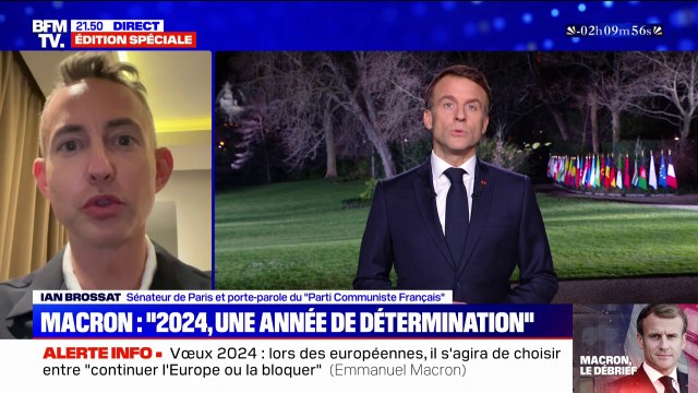 Vœux du président: J'ai surtout le sentiment d'un décalage monstrueux entre ce que décrit le président de la République et la réalité de ce que vivent les Français , affirme Ian Brossat
