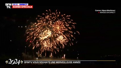 Nouvel An 2024: le feu d'artifice de Cannes, sur le thème de Charlie Chaplin