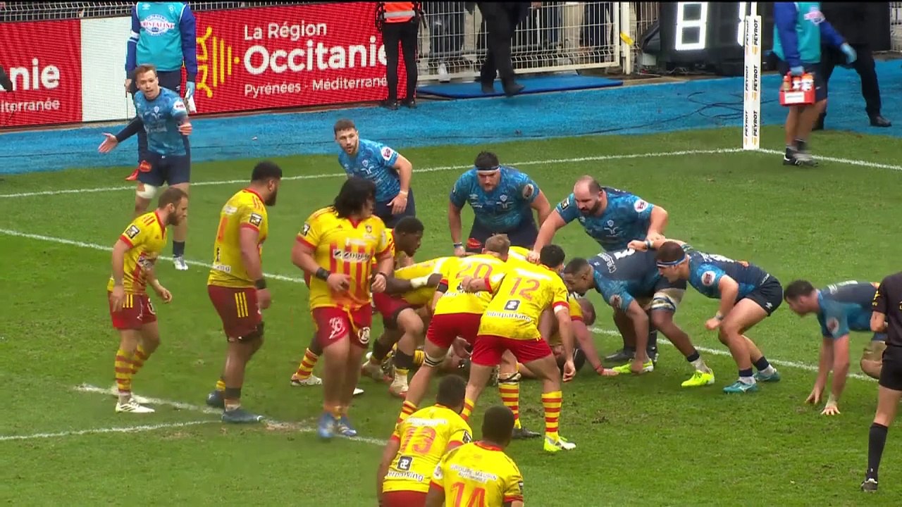 TOP 14 - Essai de Tavite VEREDAMU (USAP) - Castres Olympique - USA Perpignan