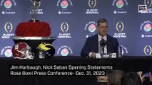 Jim Harbaugh, Nick Saban Opening Statements Rose Bowl Press Conference