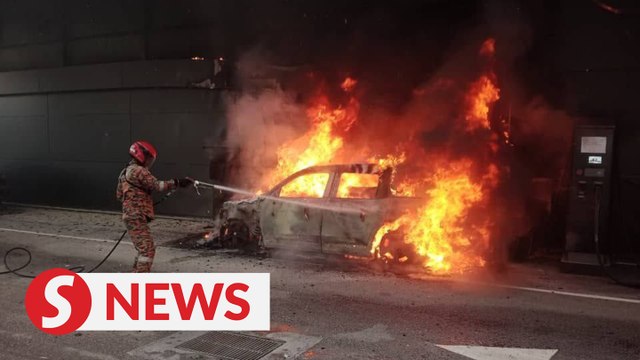 Electric car catches fire while charging at showroom in JB