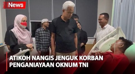 Temani Ganjar Besuk Relawan Korban Penganiayaan Oknum TNI, Siti Atikoh Menangis