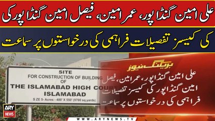 Ali Ameen gandpur ke cases tafsilat ki darkhuwaston per sama'at