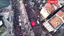 Galata Köprüsü'nde Şehitlerimize Rahmet, Filistin'e Destek, İsrail'e Lanet Yürüyüşü