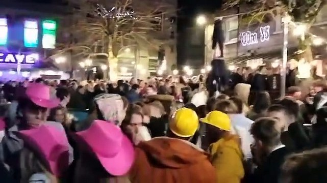 People gather in Newquay to celebrate the arrival of 2024