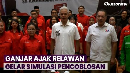 Ganjar Ajak Tim Pemenangan dan Relawan Gelar Simulasi Pencoblosan