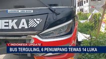 Melaju Kencang, Bus Jurusan Merak-Cirebon Terguling di Tol Jakarta-Cikampek KM 41!