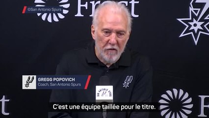 Spurs - Popovich élogieux envers les Celtics : "Une équipe taillée pour le titre"