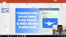 PENGALAMAN KENA TIPU INVESTASI BODONG DI TELEGRAM - TITIP DANA APLIKASI AJAIB
