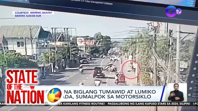 Tricycle na biglang tumawid at lumiko ng kalsada, sumalpok sa motorsiklo | SONA