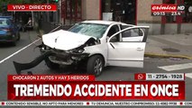 Tremendo accidente de autos en once: hay tres heridos