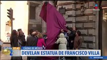 Develan estatua de Francisco Villa en el Centro Histórico de la CDMX