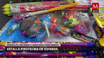 Vivienda se incendia a causa de pirotecnia; mujer y sus tres hijos salen heridos