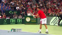 Day 1 Davis Cup 2010 Final - Djokovic VS Simon Extended Highlights