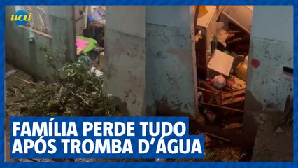 Chuva: casa é atingida por tromba d’água e família perde todos os pertences