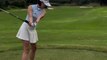 Golf influencer Princess Zinc’s driver shot! The reaction is amazing haha  골프인플루언서 아연공주의 드라이버샷! 리액션 대박ㅋ @iron.princess