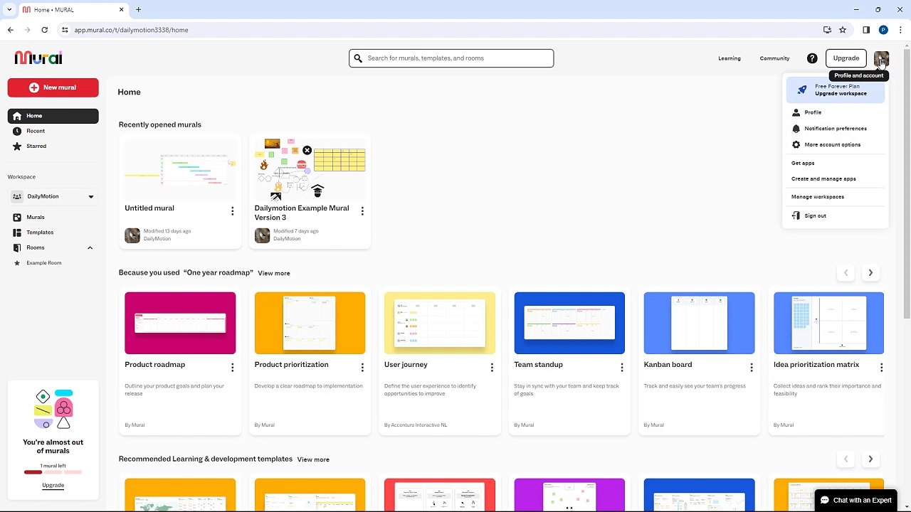 Mural Course Section 59 Changing Workspaces Settings