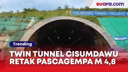 Penampakan Twin Tunnel Tol Cisumdawu Retak-retak Pascagempa M 4,8 di Sumedang