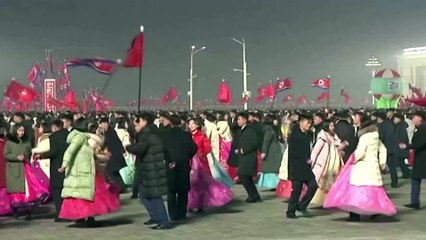 North Koreans celebrate the new year in Pyongyang