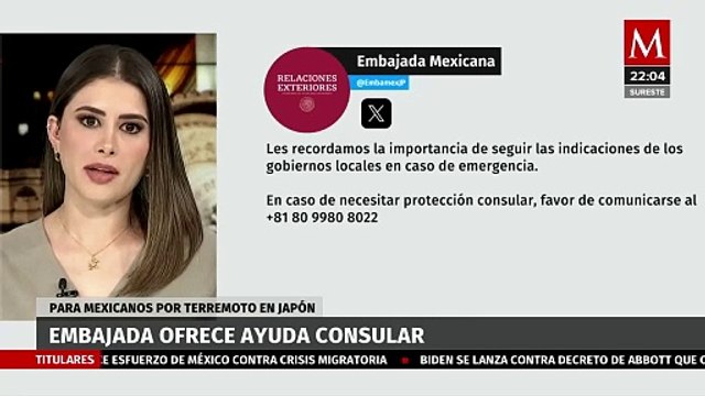 Embajada de México en Japón ofrece ayuda a mexicanos que radican en el país