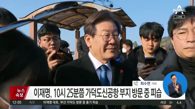 이재명, 부산서 흉기 피습…용의자 현장서 즉시 체포