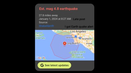 Late post I got Earth quake alert