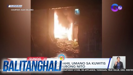 Bahay, nasunog dahil umano sa kuwitis na bumagsak sa bubong nito | BT