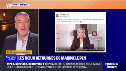 ÉDITO - Les vœux détournés de Marine Le Pen: "Une occasion en or de se payer le RN mais le parti macroniste aurait mieux fait de s'abstenir"